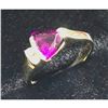 Image 2 : Rhodolite Garnet Diamond Gold Ring