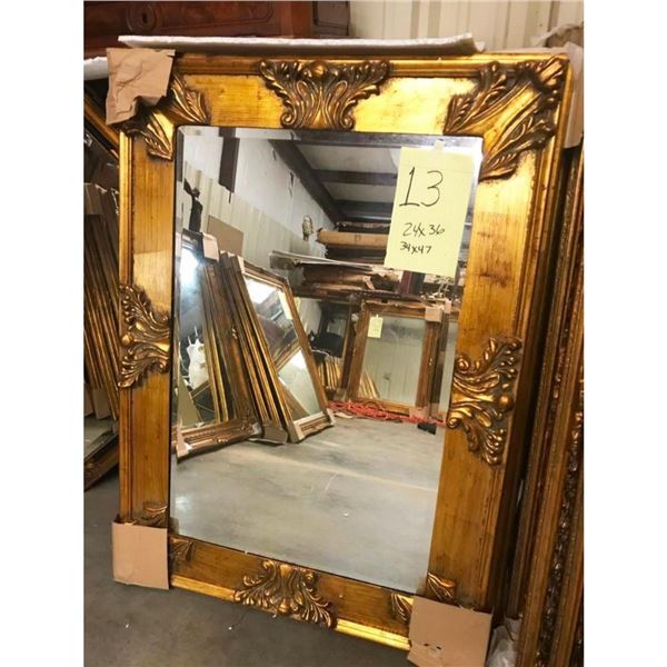 Carved Florentine Giltwood Beveled Mirror