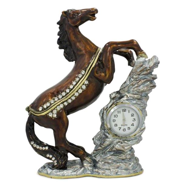 Leaping Stallion Horse Clock, Trinket Jewel Box