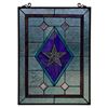 Image 2 : Stained Art Glass Lone Star Hanging Window Panel