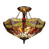 Image 1 : Dragonfly Stained Art Glass Ceiling Light