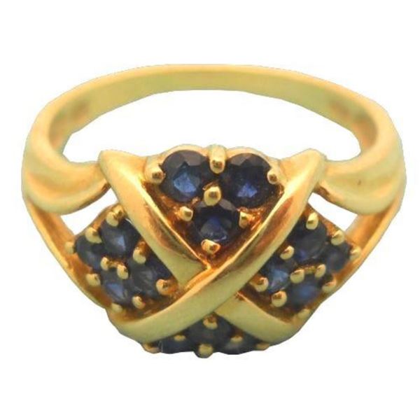 14kt Yellow Gold Blue Sapphire Ring