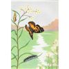 Image 2 : 1920's Painted Beauty Butterfly Color Lithograph Print
