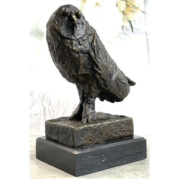 Brutalist Style Bronze Owl Sculpture