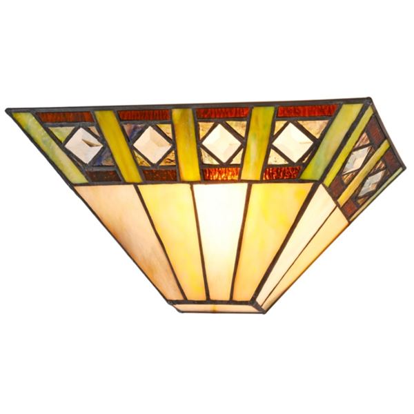 Mission Style Stained Art Glass Sconce