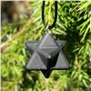Image 1 : Russian Shungite Merkaba Cube Polyhedron Pendant