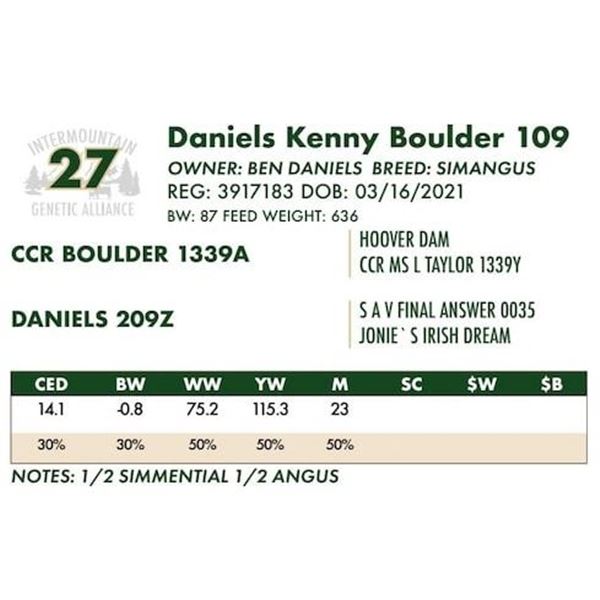 Daniels Kenny Boulder 109