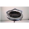 Image 2 : Vintage standing ashtray (metal with marble base) with glass tray - 26.5" tall