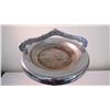 Image 3 : Vintage standing ashtray (metal with marble base) with glass tray - 26.5" tall