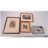 Image 1 : 3 pictures in frames, with aluminum placemats