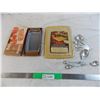 Image 1 : Flair Walnut serving dish (in box) + vintage Rubbermaid hotmat (sealed) + Aluminum measuring spoons