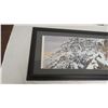 Image 2 : Snow Leopard framed picture - 40x19