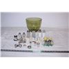 Image 1 : Various salt & pepper shakers with glass bowl
