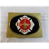 Image 2 : Fire Dept Brass Belt Buckle