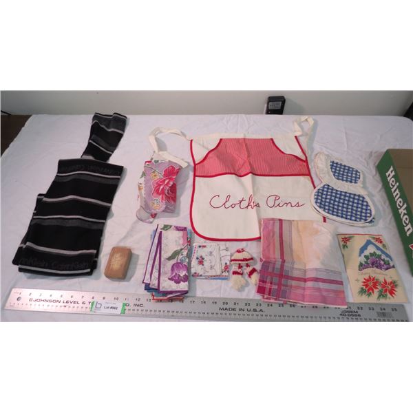 clothes, handkerchief, soap, scarf, apron