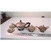 Image 1 : Vintage Teapot, cream + sugar set - silver plated