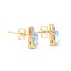 Image 2 : Plated 18KT Yellow Gold 2.65ctw Blue Topaz and Diamond Earrings