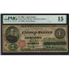 Image 1 : 1862 $1 Legal Tender PMG 15