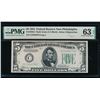 1934 $5 Philadelphia FRN PMG 63EPQ