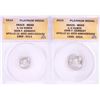 Image 1 : Set of 2014 Proof 1/10 & 1/4 oz Platinum JFK Apollo 11 Anniversary Medals ANACS MS69