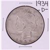 1934-D $1 Peace Silver Dollar Coin