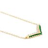 Image 2 : Plated 18KT Yellow Gold0.59cts Green Agate and Diamond Necklace