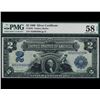 1899 $2 Mini Porthole Silver Cert PMG 58EPQ