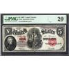 Image 1 : 1907 $5 Legal Tender Note PMG 20