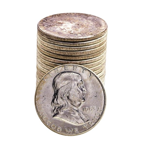 Roll of (20) Brilliant Uncirculated 1963 Franklin Half Dollar Coins