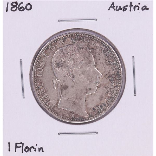 1860 Austria 1 Florin Silver Coin
