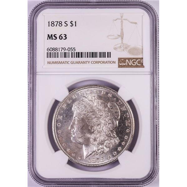 1878-S $1 Morgan Silver Dollar Coin NGC MS63