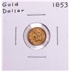 Image 1 : 1853 Type 1 $1 Liberty Head Gold Dollar Coin