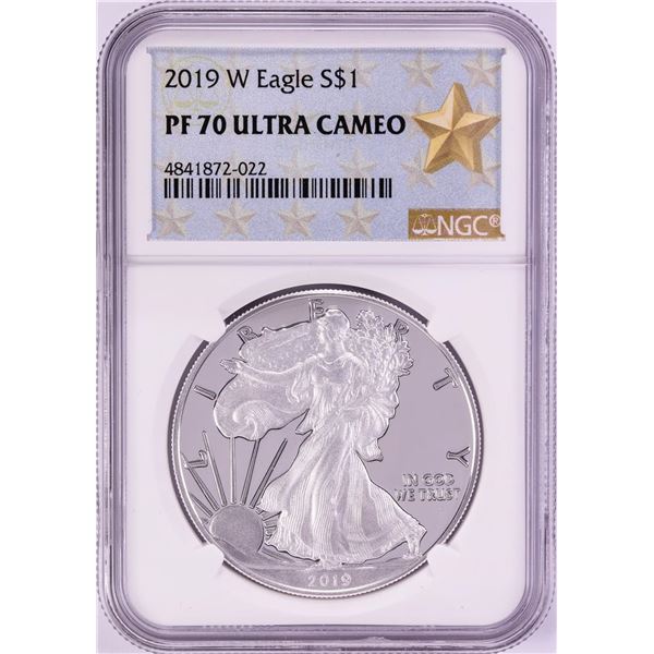 2019-W $1 Proof American Silver Eagle Coin NGC PF70 Ultra Cameo