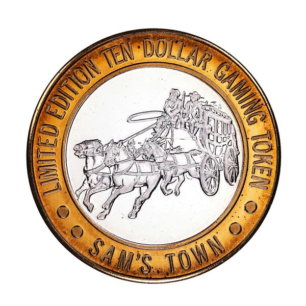 .999 Silver Sam's Town Las Vegas, Nevada $10 Limited Edition Casino Gaming Token