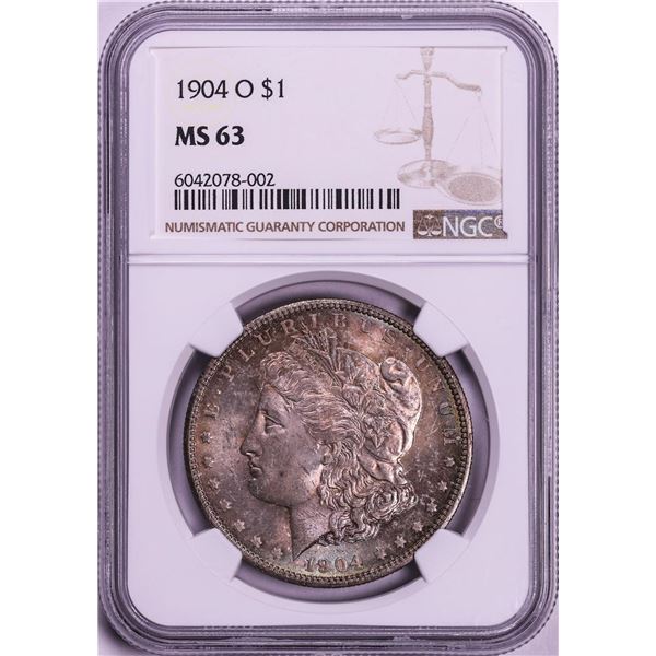 1904-O $1 Morgan Silver Dollar Coin NGC MS63 Nice Toning