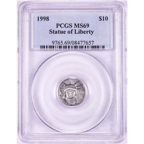 1998 $10 Platinum American Eagle Coin PCGS MS69