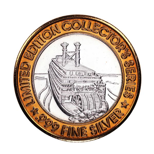 .999 Silver Harrah's Casino Tunica, Mississippi $10 Casino Limited Edition Gaming Token