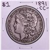 Image 1 : 1891-CC $1 Morgan Silver Dollar Coin