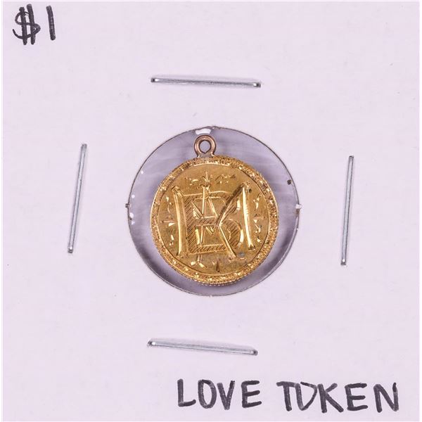 $1 Indian Princess Head Gold Dollar Love Token Coin Pendant