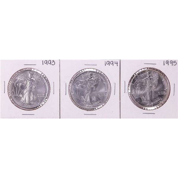 Lot of 1993-1995 $1 American Silver Eagle Coins