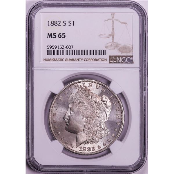 1882-S $1 Morgan Silver Dollar Coin NGC MS65