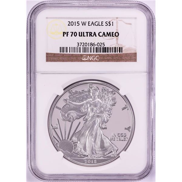 2015-W $1 Proof American Silver Eagle Coin NGC PF70 Ultra Cameo