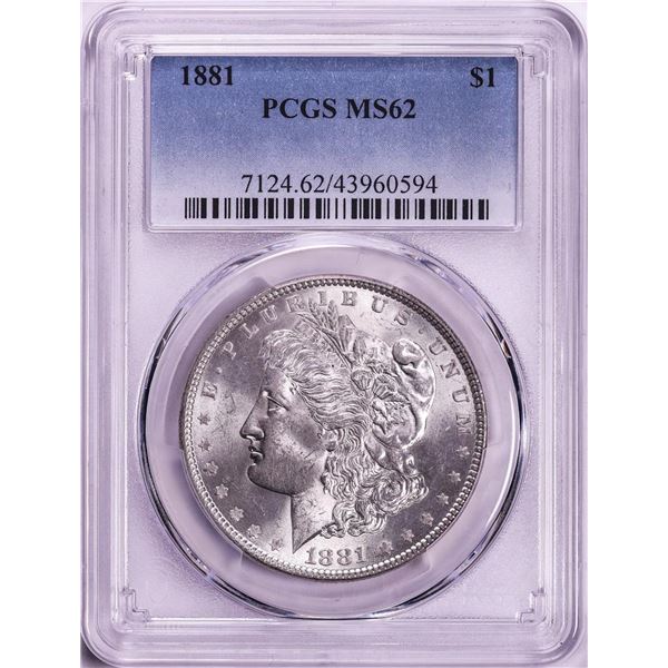 1881 $1 Morgan Silver Dollar Coin PCGS MS62