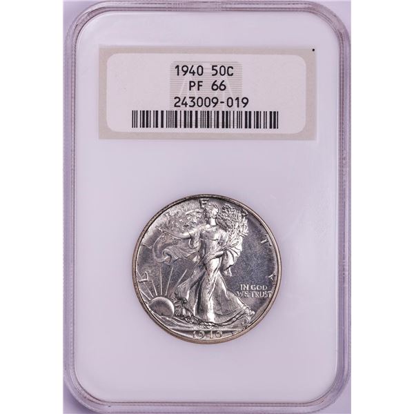 1940 Proof Walking Liberty Half Dollar Coin NGC PF66 Old Holder