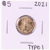 Image 1 : 2021 Type 1 $5 American Gold Eagle Coin