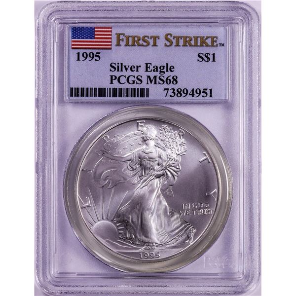 1995 $1 American Silver Eagle Coin PCGS MS68 First Strike