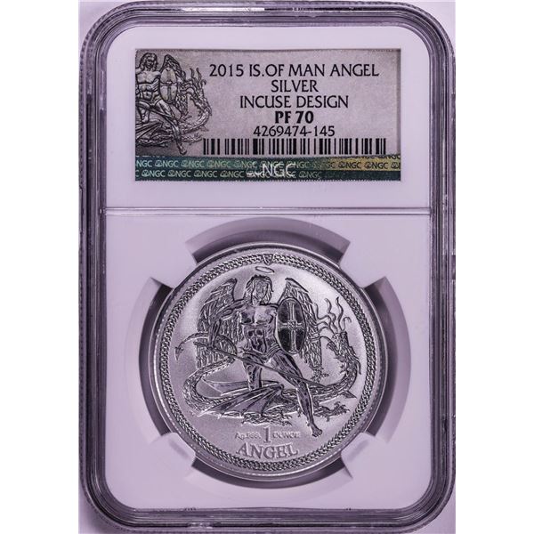 2015 Proof Isle of Man Angel Silver Coin NGC PF70