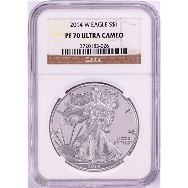 2014-W $1 Proof American Silver Eagle Coin NGC PF70 Ultra Cameo