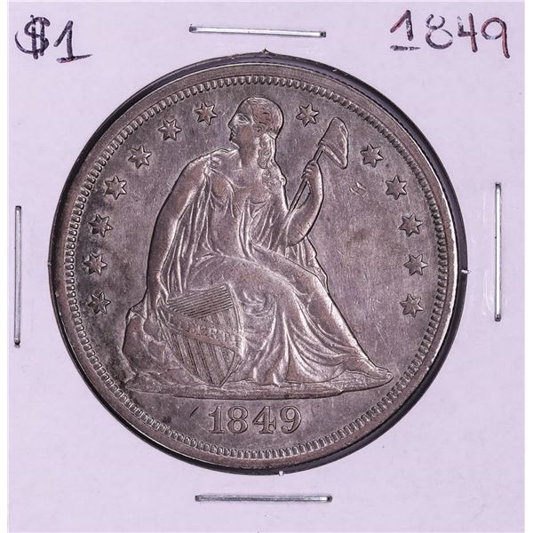 1849 $1 Seated Liberty Silver Dollar Coin