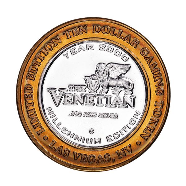 .999 Silver The Venetian Las Vegas Nevada $10 Casino Limited Edition Gaming Token